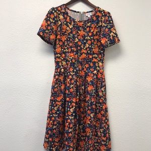 Lularoe Amelia Dress Large Pleated Textured Dress